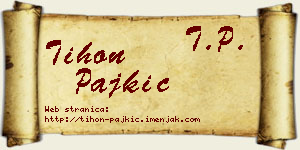 Tihon Pajkić vizit kartica
